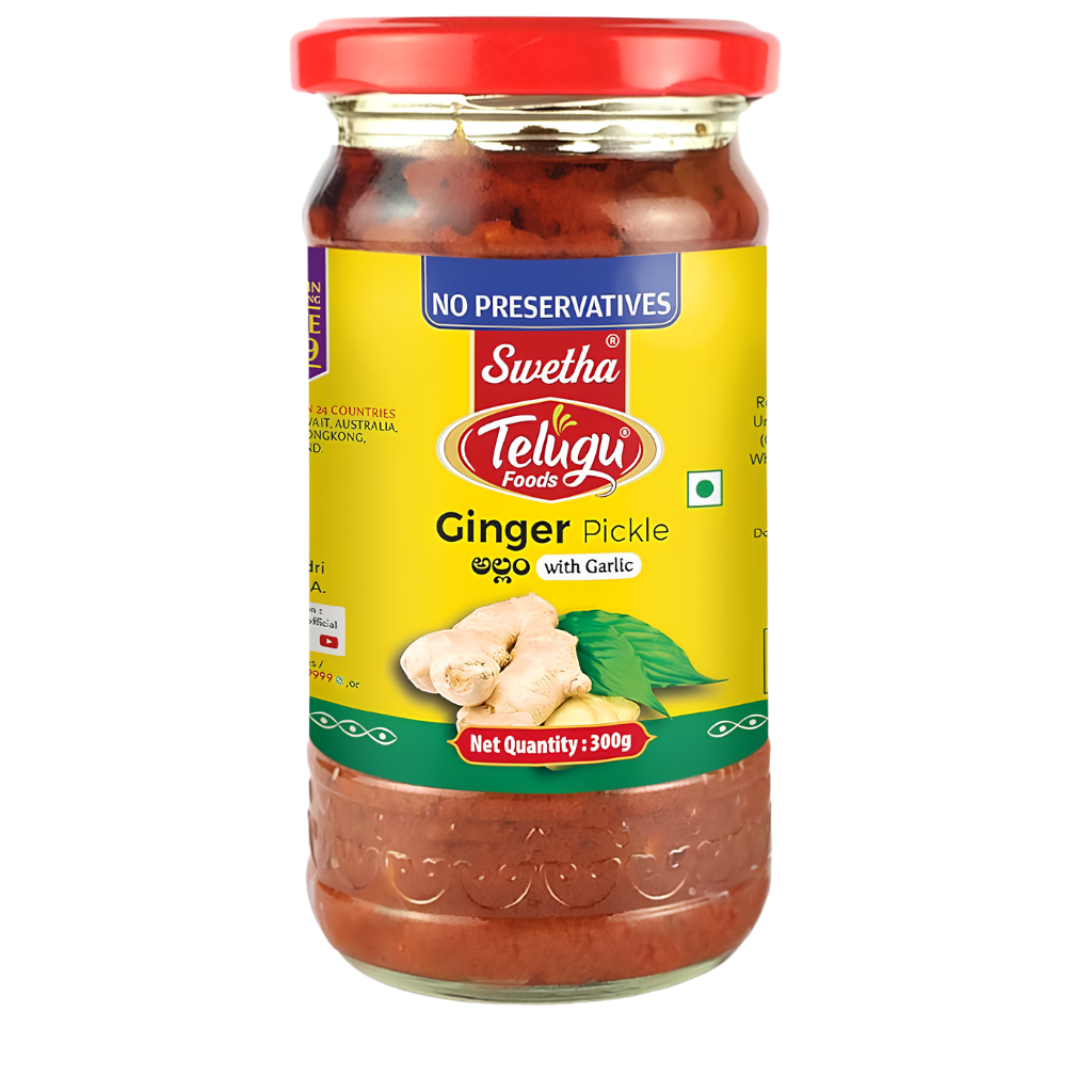 Telugu foods Ginger Pickle 300 g buy online USA - 1